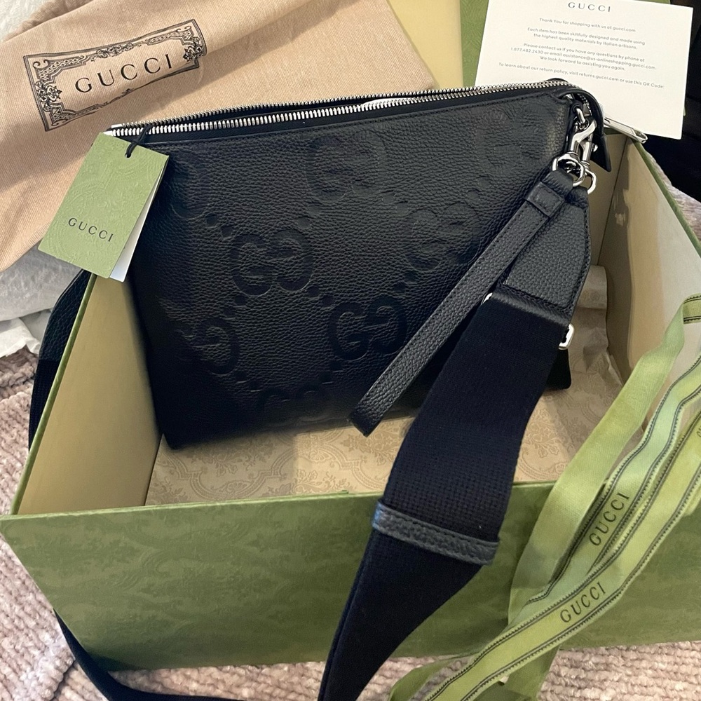 NEW Gucci Jumbo GG Leather Crossbody Bag — Authentic!